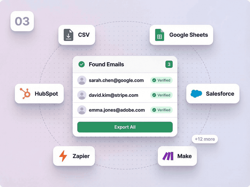 Export verified contacts