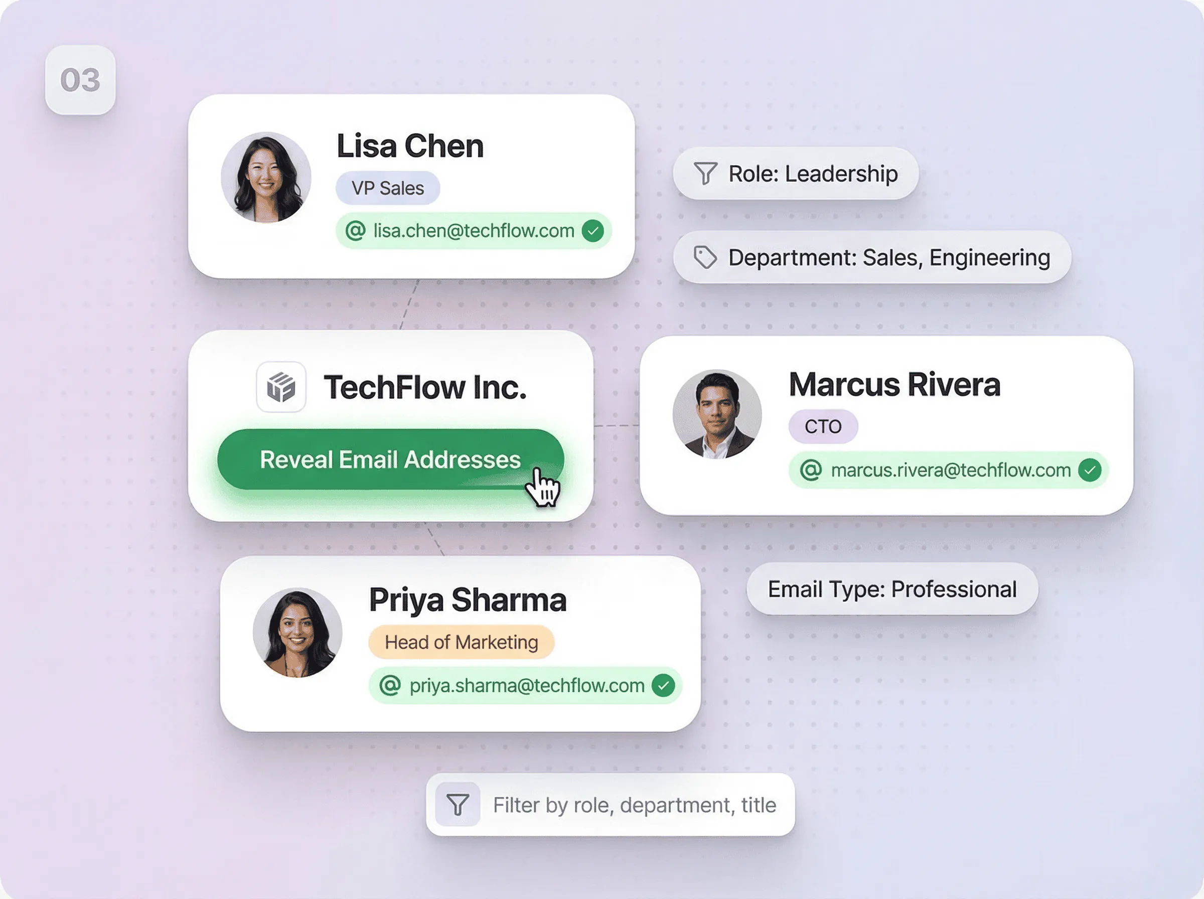 Reveal verified contacts