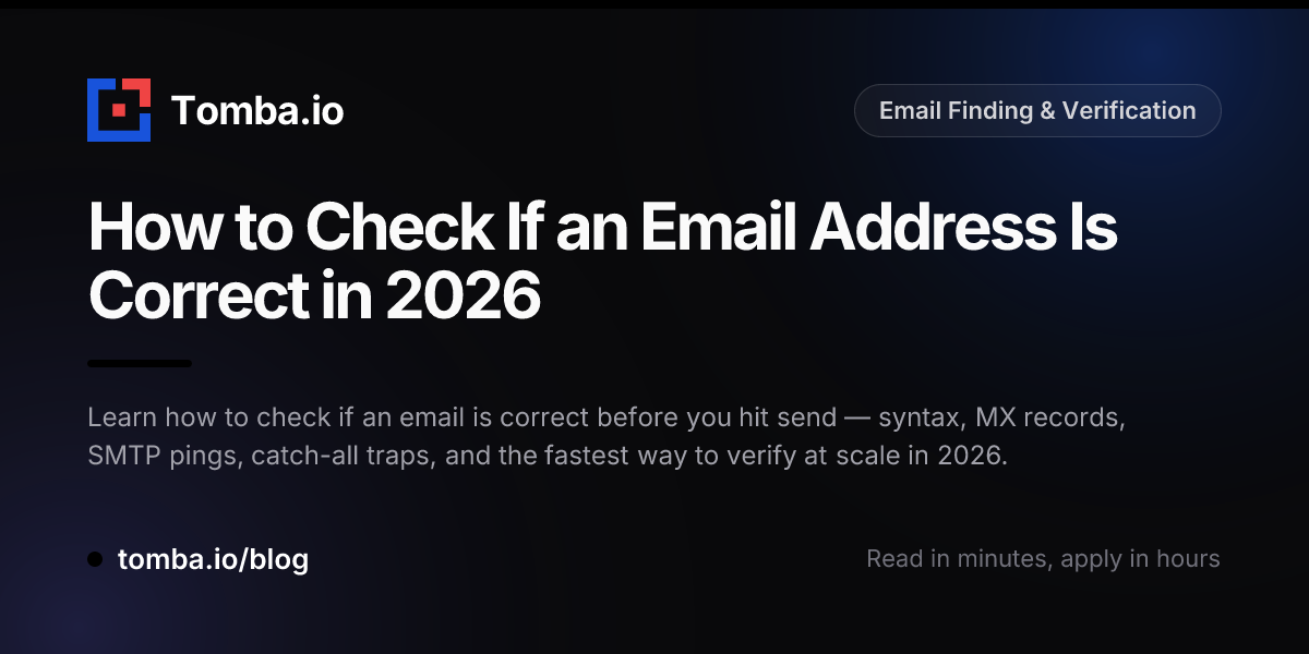 Email Correct Website How to Check If Email Is Correct in 2026: Full Guide - Tomba Blog