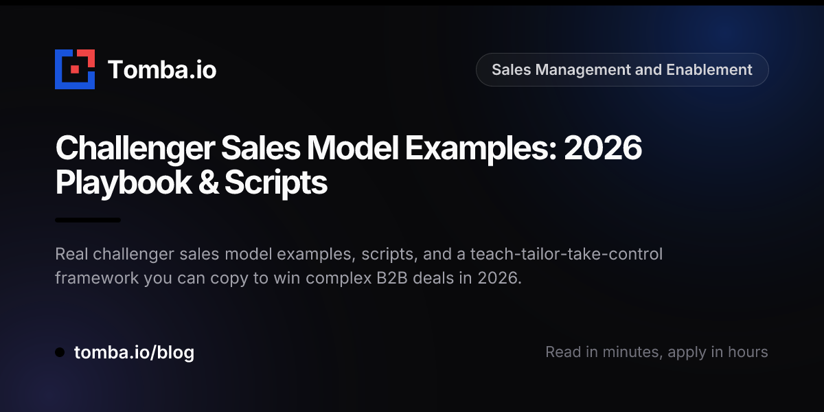 Challenger Sales Model Examples: 2026 Sales Playbook - Tomba Blog