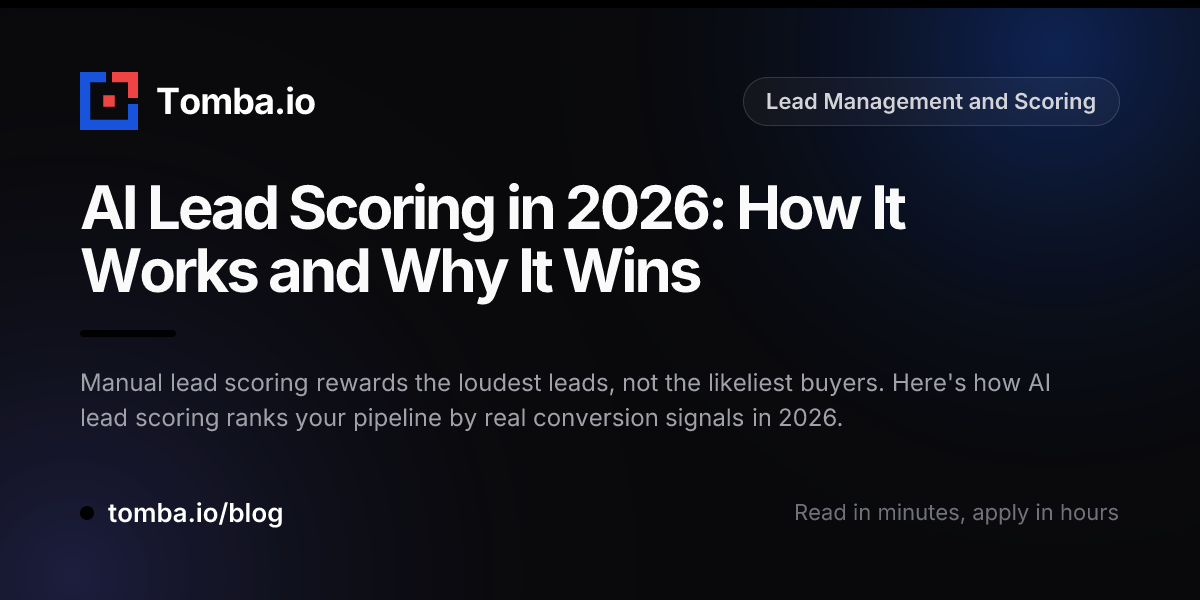 AI Lead Scoring in 2026: A Complete Guide for Sales Teams - Tomba Blog