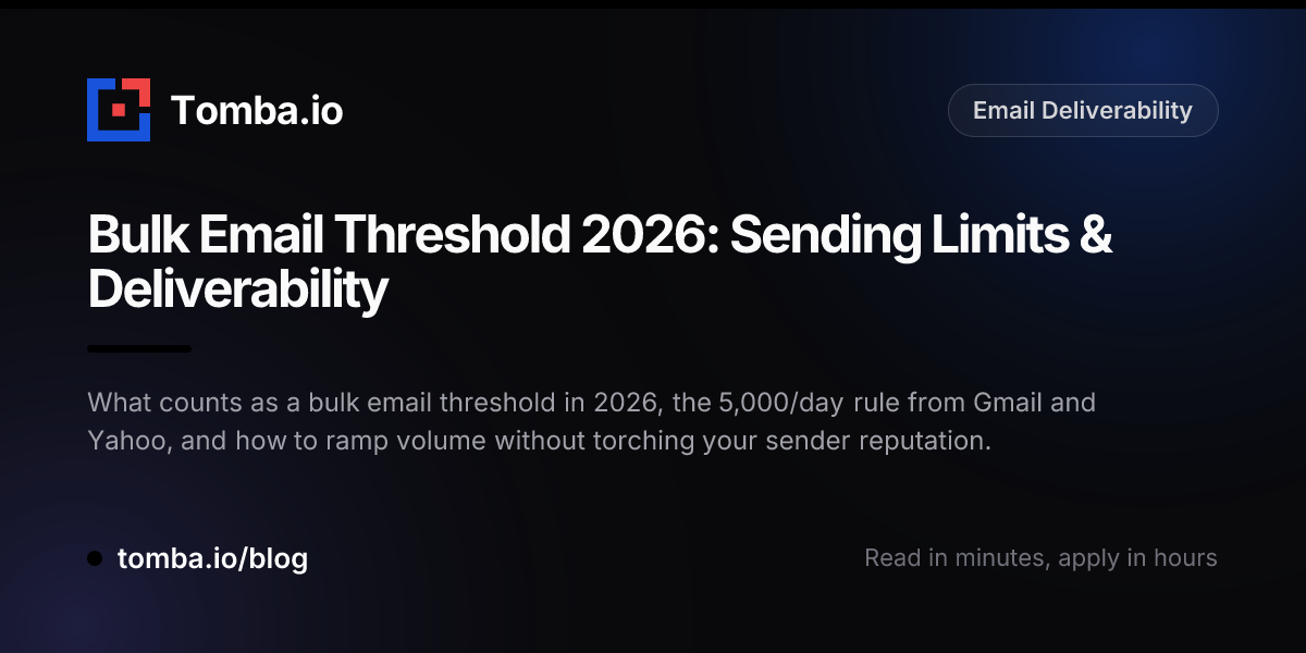 Bulk Email Threshold 2026: Limits & Deliverability Guide - Tomba Blog